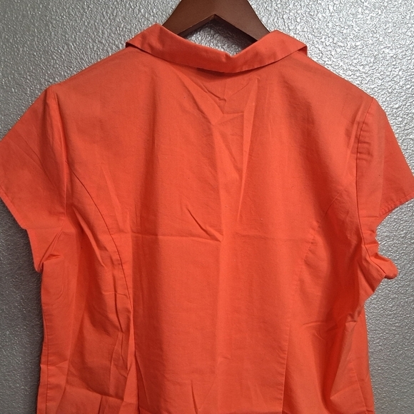 Worthington Short Sleeve Orange Blouse Size XL - Picture 10 of 12